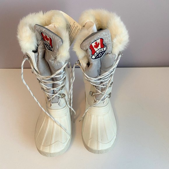 Pajar Tall White Debby Waterproof Boots Size 8 - Picture 2 of 10